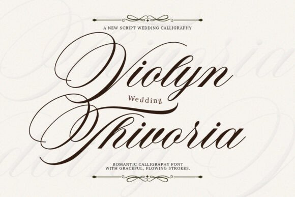 Designing Elegance with Violyn Wedding Thivoria Typeface