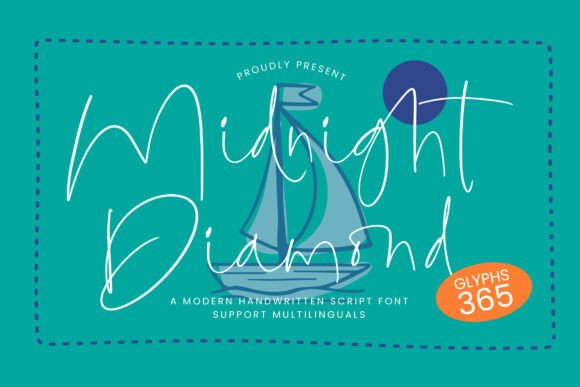 Midnight Diamond: A Modern Script Handwritten Font for Makers