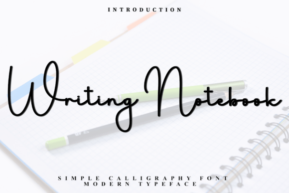 Writing Notebook Font for Handmade Labels and Invitations